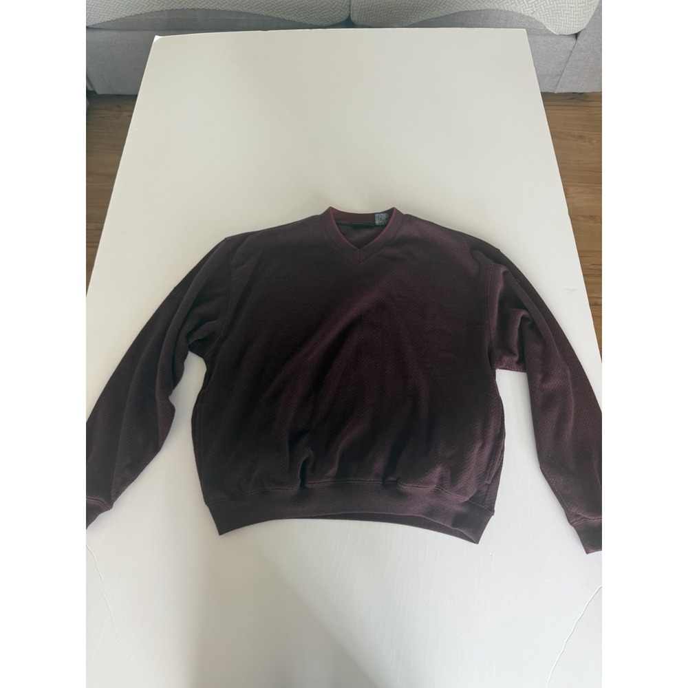 PING Collection V-Neck Sweater Mens Small Burgundy Golf Pullover
